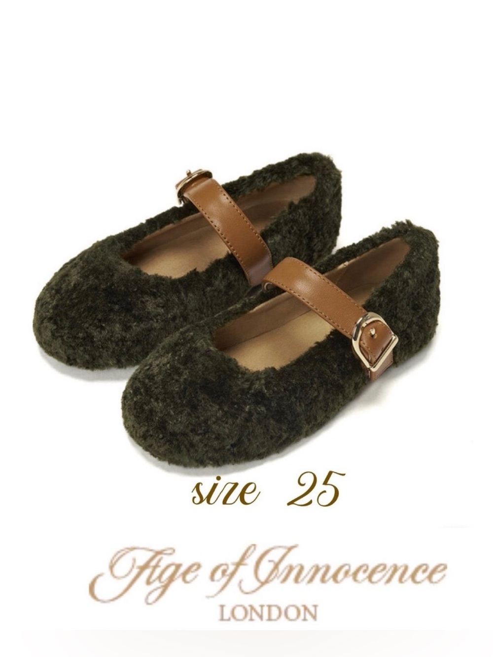 AOI Age Of Innocence sz 25 Buffy Flats khaki
